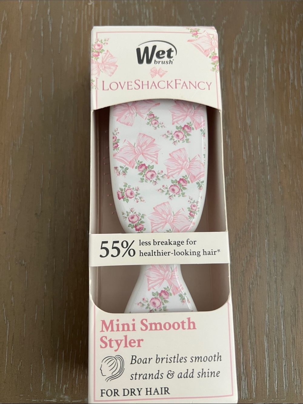 LoveShackFancy Pink Cream Hair Styler Floral Design